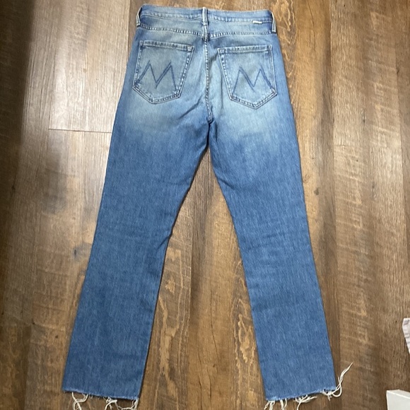 MOTHER PIXI DAZZLER ANKLE FRAY IN POPISM HIGH WAISTED RAW HEM STRAIGHT LEG SZ 26 - Picture 15 of 16